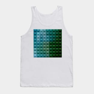 Dark Spring Green Abstract Low Polygon Background Tank Top